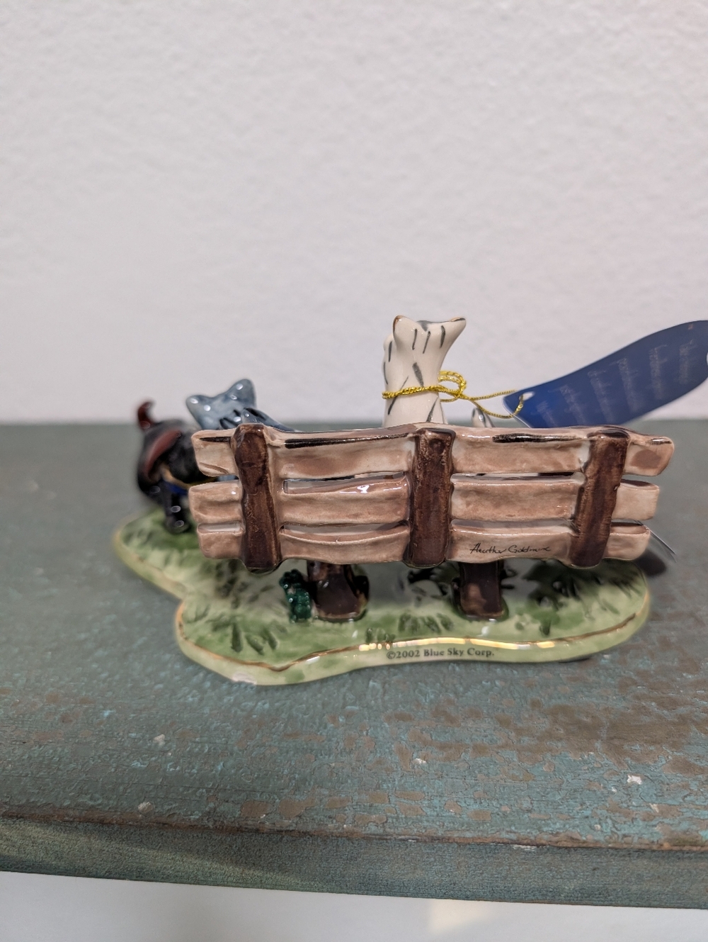 Blue Sky Clayworks Cats on Park Bench And Dog Heather Goldminc 2000 New in Box - Picture 6 of 11